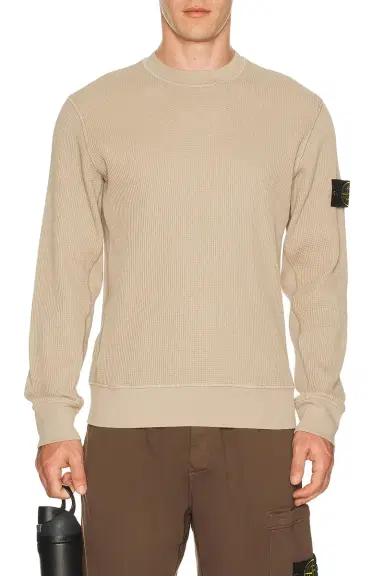 Stone Island Waffle Crew Neck Sweatshirt | Thumbnail 1