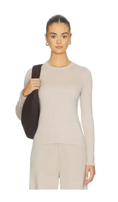 Enza Costa Cotton New Classic Long Sleeve Tee | Thumbnail 1 Enza Costa Cotton New Classic Long Sleeve Tee | Thumbnail 1
