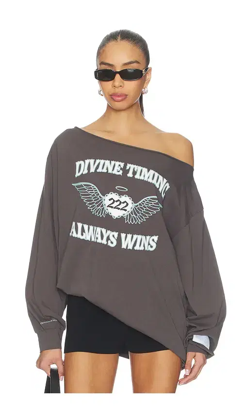 The Mayfair Group Orebella by Bella Hadid x Mayfair Hadid Divine Timing 222 Off-shoulder Longsleeve Top
