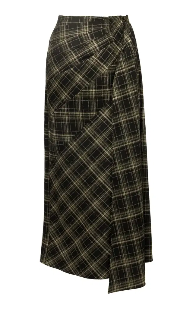 Leandra Plaid Midi Skirt Leandra Plaid Midi Skirt