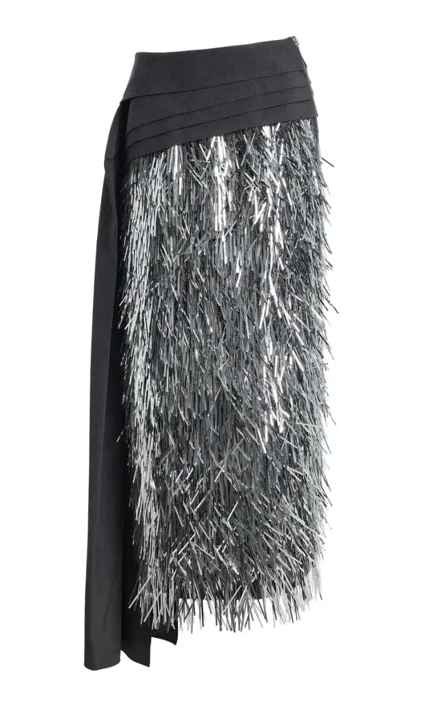 Chorus Exclusive Chiara Embellished Silk Midi Skirt