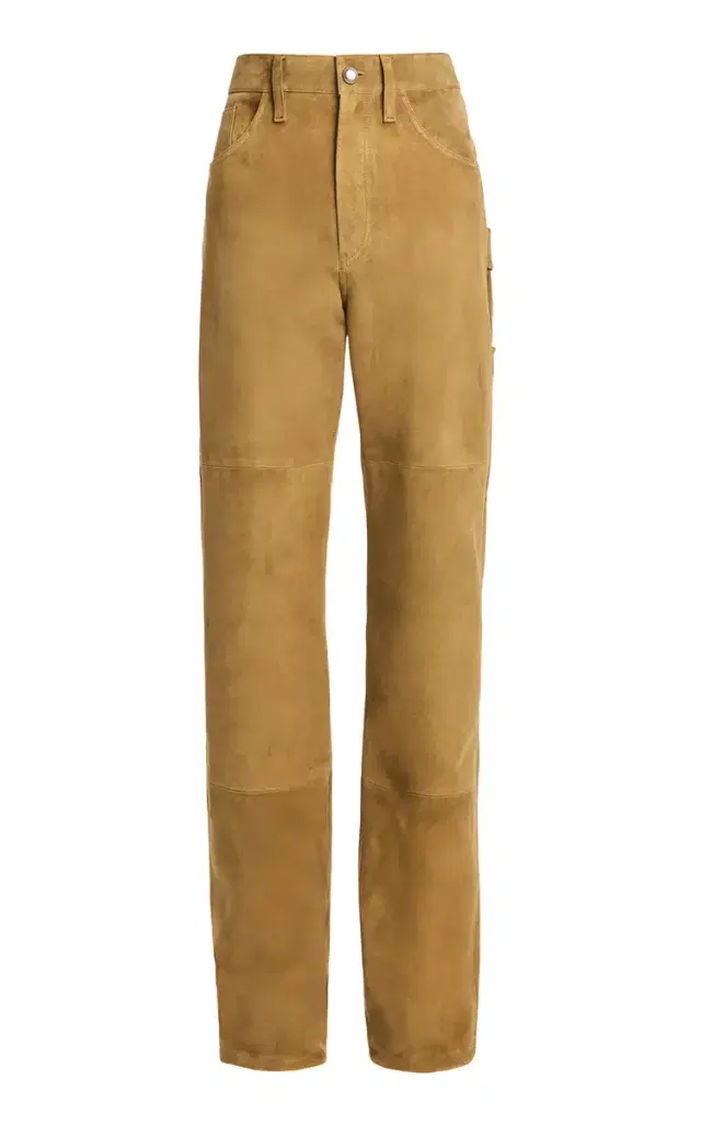 Mills Suede Skinny-Leg Pants