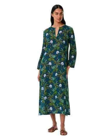 Emporio Sirenuse Giada Caftan in Palm Tiger Print | Thumbnail 1 Emporio Sirenuse Giada Caftan in Palm Tiger Print | Thumbnail 1