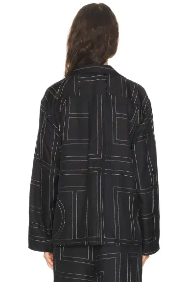 TOTEME Monogram Silk PJ Top | Thumbnail 5 TOTEME Monogram Silk PJ Top | Thumbnail 5