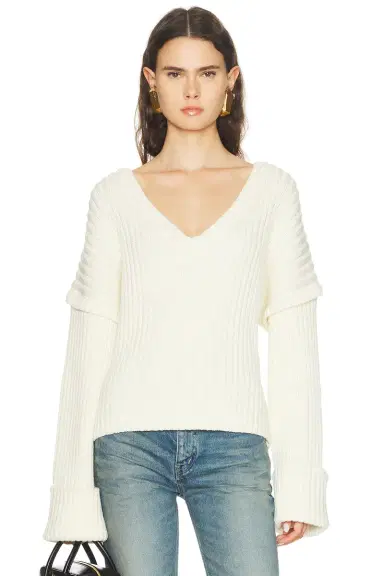 SAME Oversized V Neck Sweater | Thumbnail 1 SAME Oversized V Neck Sweater | Thumbnail 1