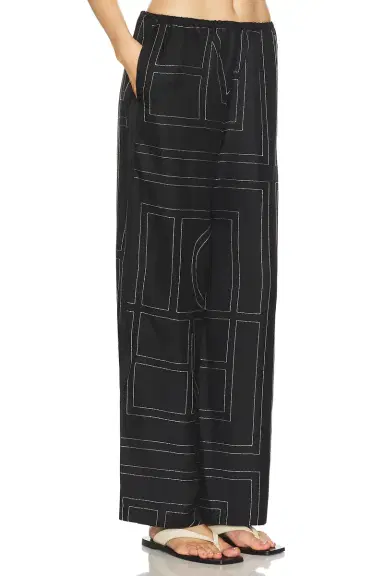 TOTEME Monogram Silk PJ Bottom | Thumbnail 2 TOTEME Monogram Silk PJ Bottom | Thumbnail 2