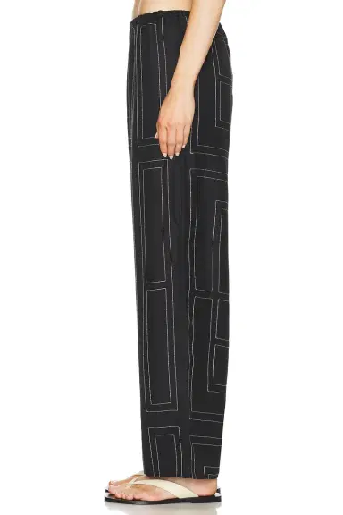 TOTEME Monogram Silk PJ Bottom | Thumbnail 3 TOTEME Monogram Silk PJ Bottom | Thumbnail 3