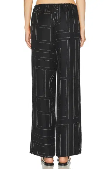 TOTEME Monogram Silk PJ Bottom | Thumbnail 4 TOTEME Monogram Silk PJ Bottom | Thumbnail 4