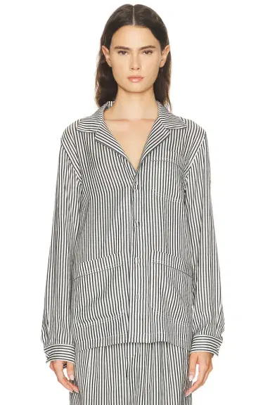 Tom Ford Striped Silk Pyjama Shirt | Thumbnail 1 Tom Ford Striped Silk Pyjama Shirt | Thumbnail 1
