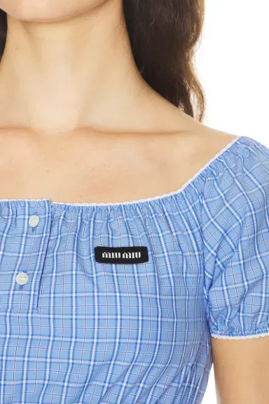 Miu Miu Check Mini Dress | Thumbnail 5 Miu Miu Check Mini Dress | Thumbnail 5