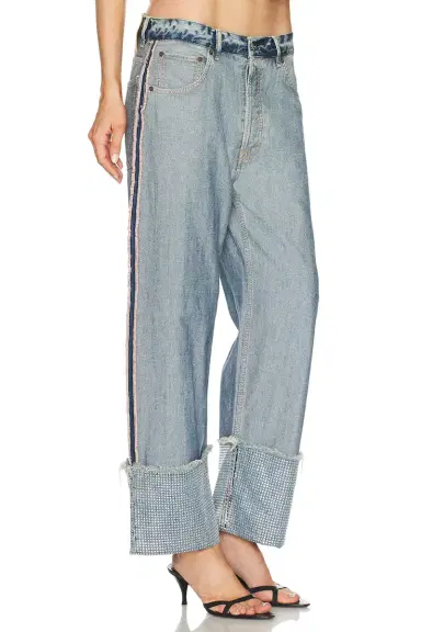 Acne Studios Pagga Orlan Blue Shimmy Wide Leg | Thumbnail 2