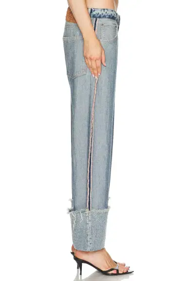 Acne Studios Pagga Orlan Blue Shimmy Wide Leg | Thumbnail 3