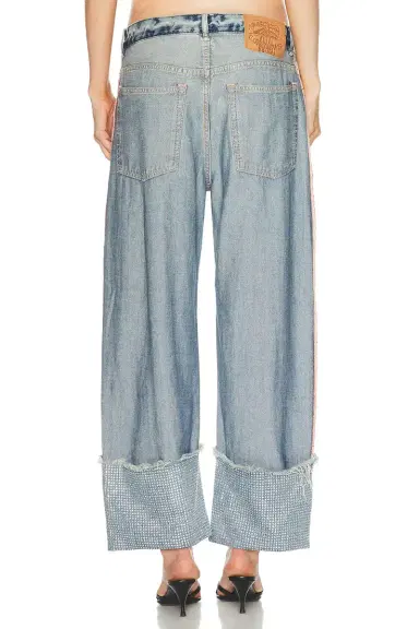 Acne Studios Pagga Orlan Blue Shimmy Wide Leg | Thumbnail 4