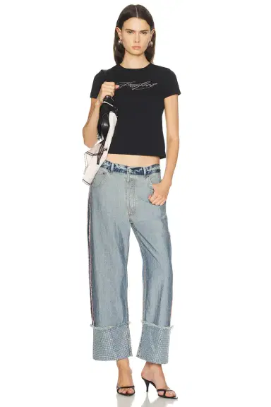 Acne Studios Pagga Orlan Blue Shimmy Wide Leg | Thumbnail 5