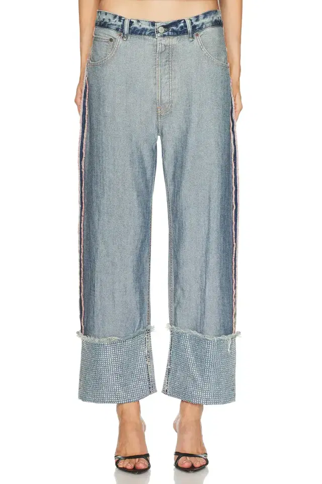 Acne Studios Pagga Orlan Blue Shimmy Wide Leg