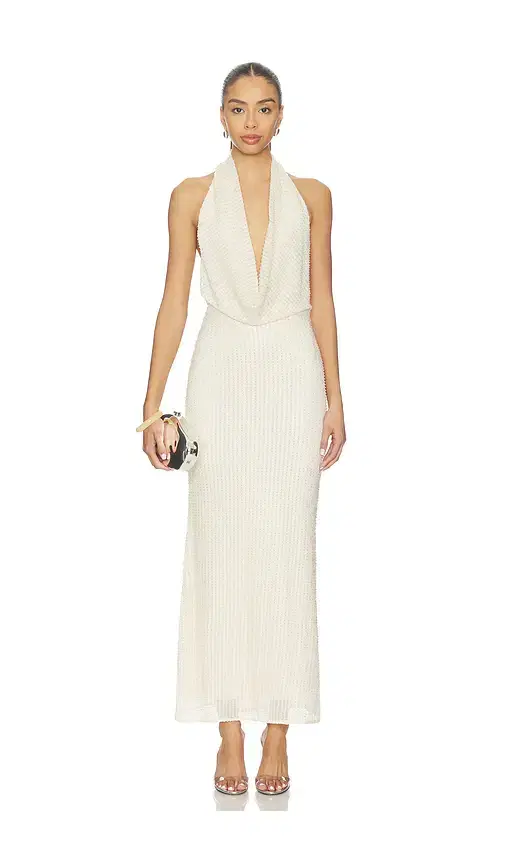 Nola Sequin Cowl Maxi Dress