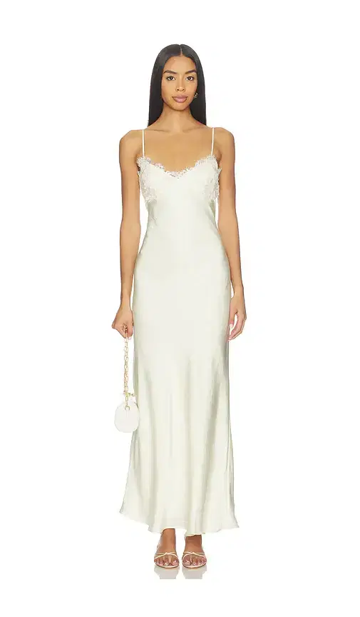 Elisan Lace Satin Maxi Dress