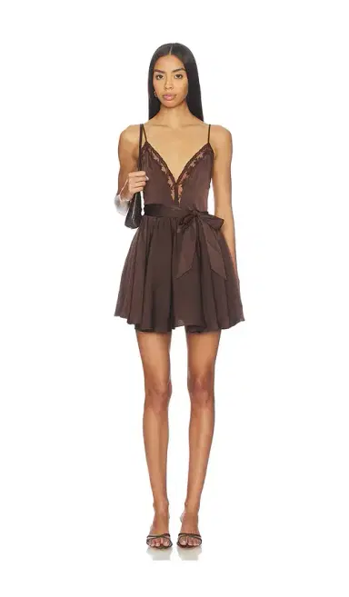 Bardot Natalia Lace Trim Mini Dress | Thumbnail 1 Bardot Natalia Lace Trim Mini Dress | Thumbnail 1