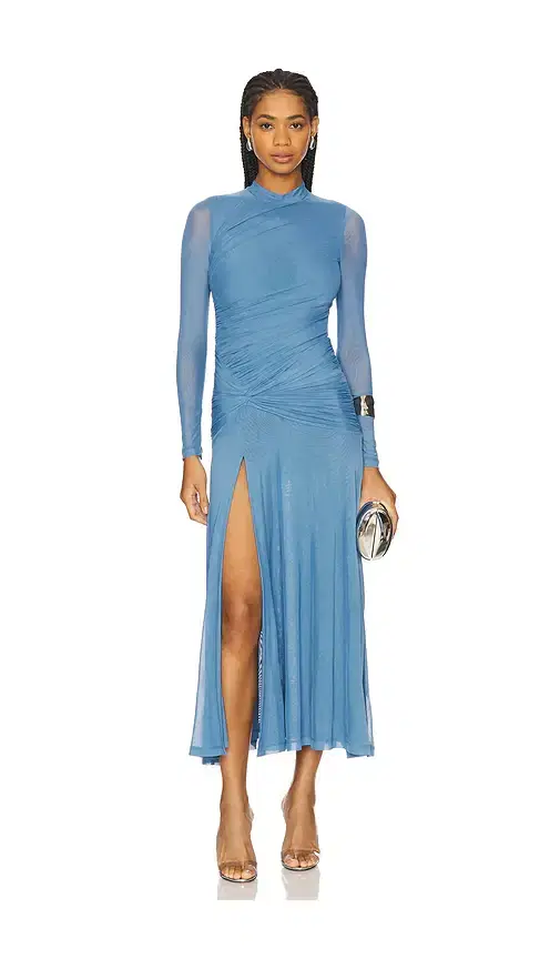 Liyana Ruched Mesh Dress