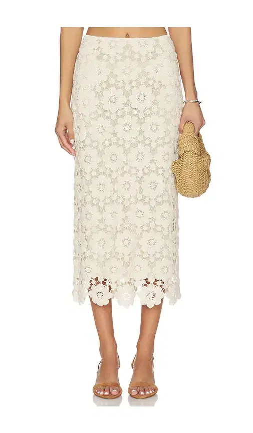 Bardot Veneta Crochet Midi Skirt