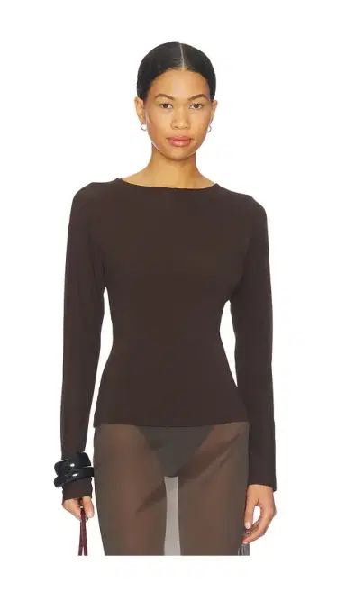 Helmut Lang Cowl Back Long Sleeve Top | Thumbnail 2