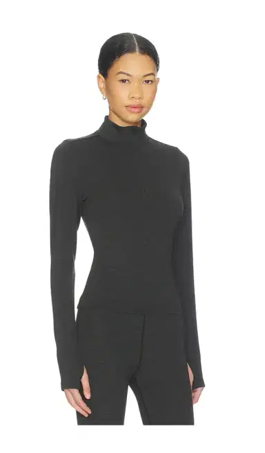 Splits59 Stevie Active Rib Half Zip Waist Length Top | Thumbnail 2 Splits59 Stevie Active Rib Half Zip Waist Length Top | Thumbnail 2