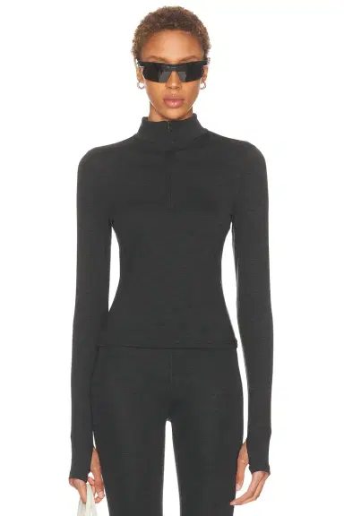 Splits59 Stevie Active Rib Half Zip Waist Length Top | Thumbnail 3 Splits59 Stevie Active Rib Half Zip Waist Length Top | Thumbnail 3