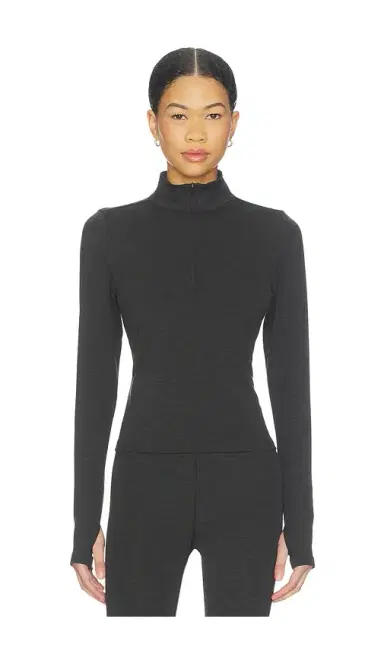 Splits59 Stevie Active Rib Half Zip Waist Length Top | Thumbnail 1 Splits59 Stevie Active Rib Half Zip Waist Length Top | Thumbnail 1