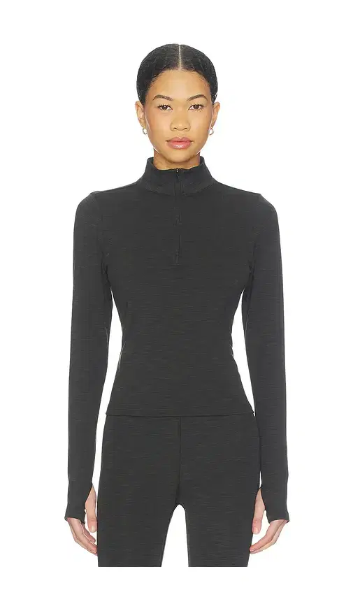 Splits59 Stevie Active Rib Half Zip Waist Length Top