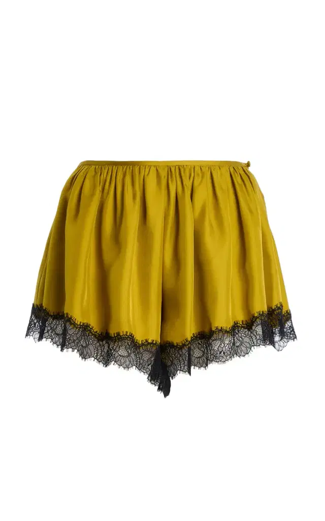 Georgina Lace-Trimmed Silk Mini Shorts
