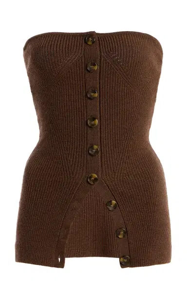 Ulla Johnson Yanni Button-Detailed Wool Strapless Top | Thumbnail 1