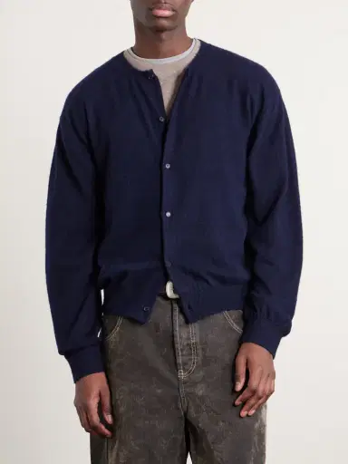 Auralee Brushed Cashmere and Cotton-Blend Cardigan - Men | Thumbnail 3 Auralee Brushed Cashmere and Cotton-Blend Cardigan - Men | Thumbnail 3