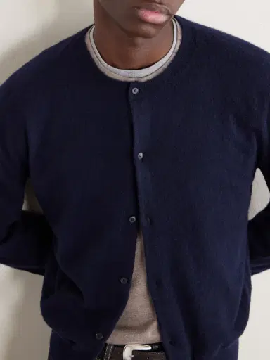 Auralee Brushed Cashmere and Cotton-Blend Cardigan - Men | Thumbnail 5 Auralee Brushed Cashmere and Cotton-Blend Cardigan - Men | Thumbnail 5