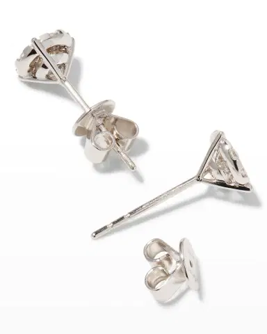 Mémoire White Gold Bouquet 3-Prong Diamond Stud Earrings, 0.69-0.77tcw | Thumbnail 4