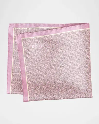 Eton Men's Geometric Silk Pocket Square | Thumbnail 2