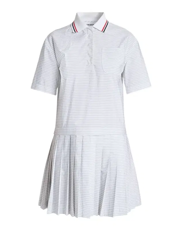 Striped Poplin Short-Sleeve Mini Polo Shirtdress
