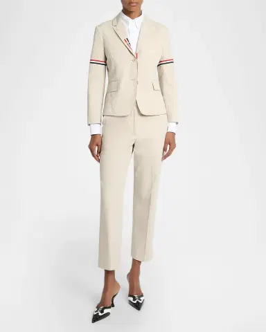 Thom Browne Grosgrain Arm-Band Single-Breasted Cotton Sport Coat | Thumbnail 2 Thom Browne Grosgrain Arm-Band Single-Breasted Cotton Sport Coat | Thumbnail 2
