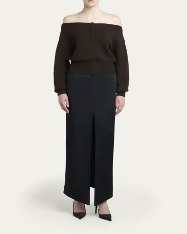 Tom Ford Tailored Crepe Envers Satin Slit Maxi Skirt | Thumbnail 2