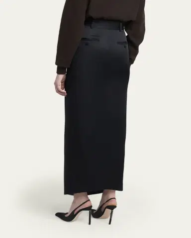 Tom Ford Tailored Crepe Envers Satin Slit Maxi Skirt | Thumbnail 3