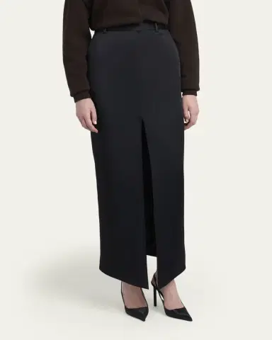 Tom Ford Tailored Crepe Envers Satin Slit Maxi Skirt | Thumbnail 4