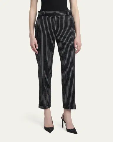 Tom Ford Pinstripe Straight-Leg Ankle Trousers | Thumbnail 4 Tom Ford Pinstripe Straight-Leg Ankle Trousers | Thumbnail 4