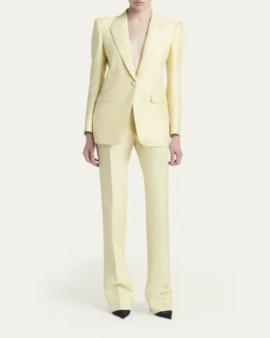 Tom Ford High-Rise Wool-Silk Straight-Leg Pants | Thumbnail 2