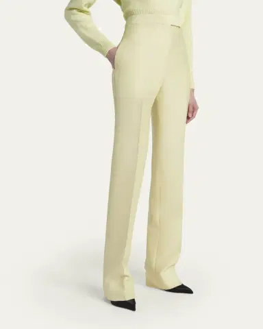 Tom Ford High-Rise Wool-Silk Straight-Leg Pants | Thumbnail 4