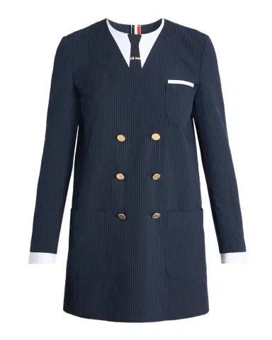 Thom Browne Seersucker Trompe L 'oeil Mini Blazer Dress | Thumbnail 1 Thom Browne Seersucker Trompe L 'oeil Mini Blazer Dress | Thumbnail 1