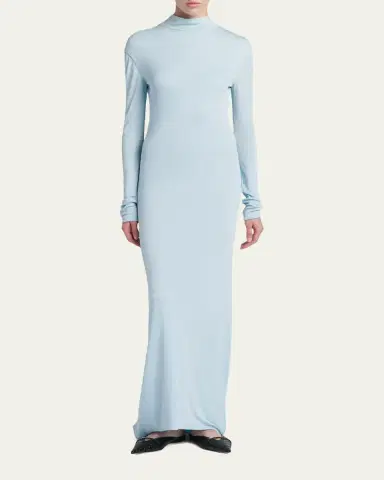 Tom Ford Long-Sleeve Twisted Open-Back Crepe Jersey Gown | Thumbnail 2 Tom Ford Long-Sleeve Twisted Open-Back Crepe Jersey Gown | Thumbnail 2