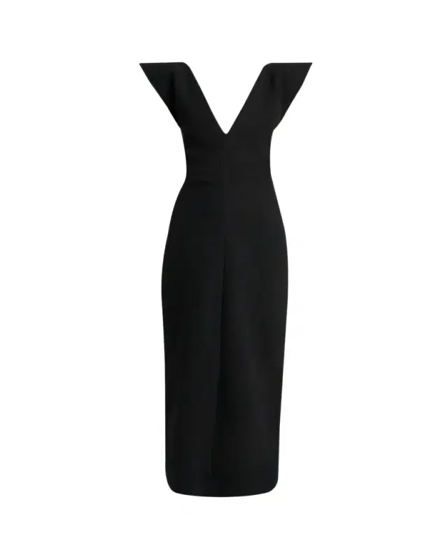 Mariam V-Neck Wool Scuba Dress
