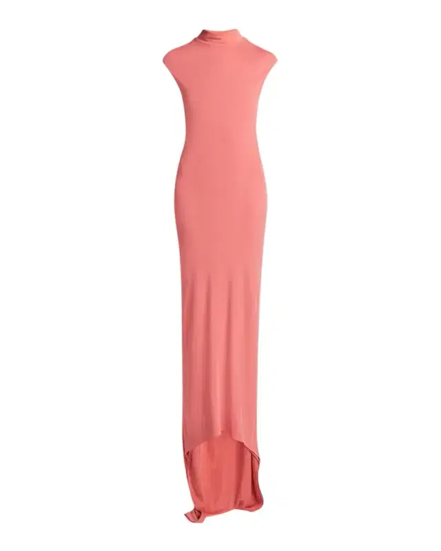 Twisted Backless Crepe Jersey Cap-Sleeve Maxi Dress
