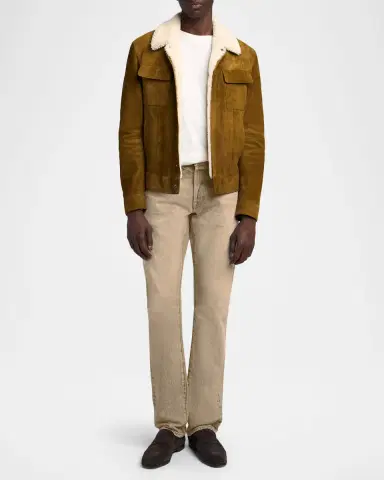 Tom Ford Men's Stonewash Denim Straight-Fit Jeans | Thumbnail 2
