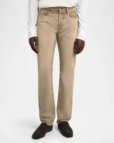 Tom Ford Men's Stonewash Denim Straight-Fit Jeans | Thumbnail 4