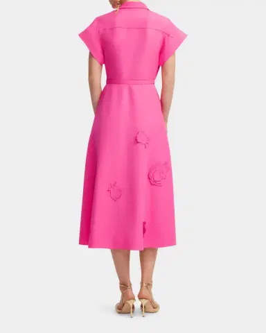 LEO LIN Aubrey Belted Floral Applique Midi Dress | Thumbnail 3 LEO LIN Aubrey Belted Floral Applique Midi Dress | Thumbnail 3